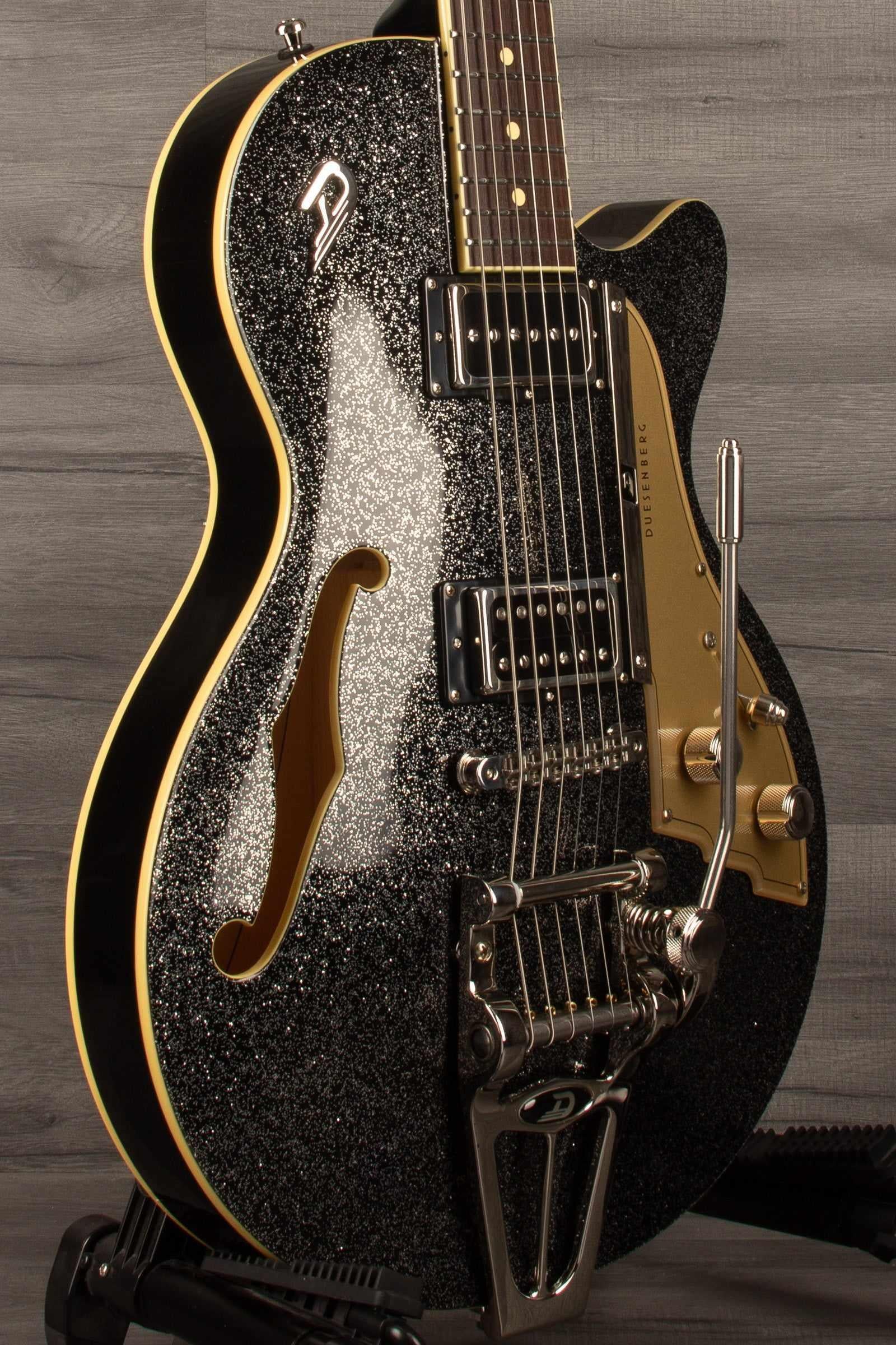 Duesenberg Starplayer TV Electric Guitar - Black Sparkle (With Hard Case)
