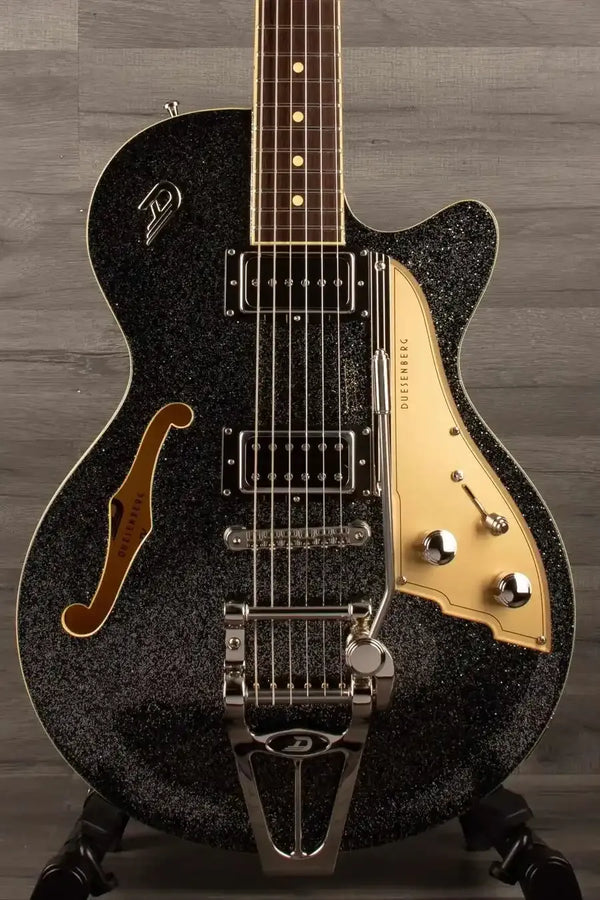 Duesenberg Starplayer TV Electric Guitar - Black Sparkle (With Hard Case) - MusicStreet