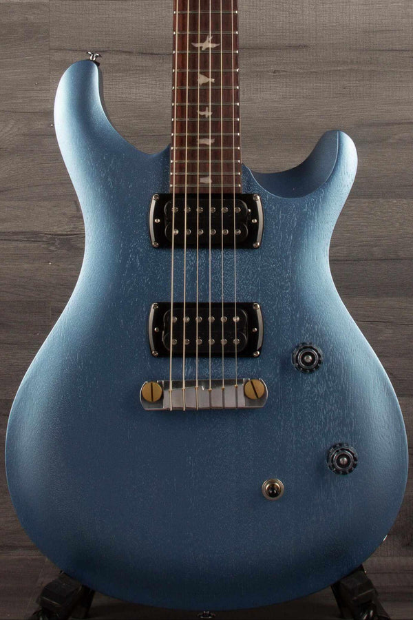 PRS SE CE24 Standard Stoptail in ice blue metallic with a satin finish showcasing the body and hardware.