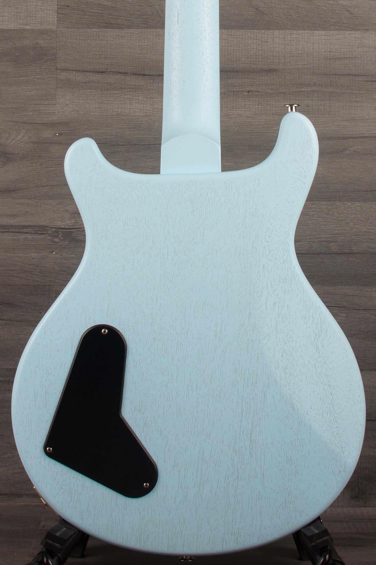 PRS - S2 Mira 594 Satin Cloudburst back view showing its sleek design and modern finish.