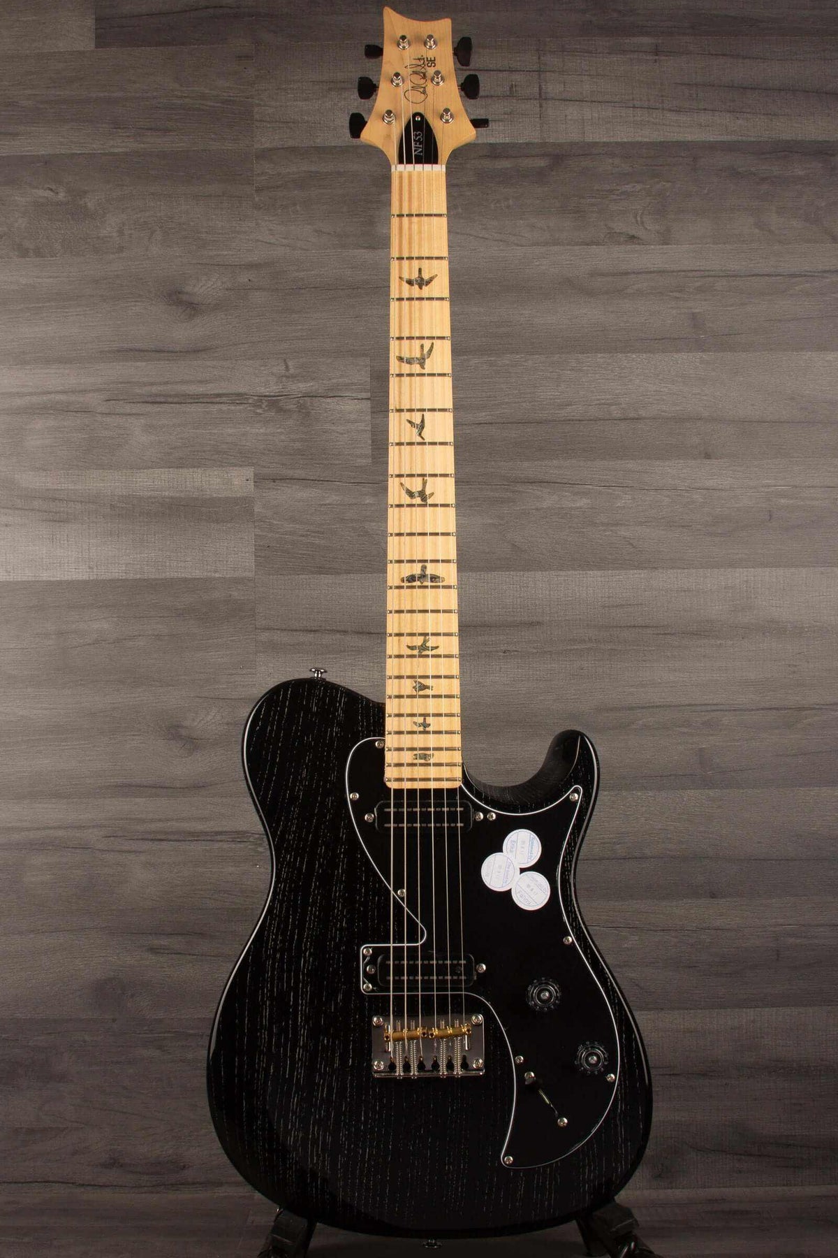 PRS SE NF53 Electric Guitar, Black Doghair Finish with unique design and Narrowfield pickups.