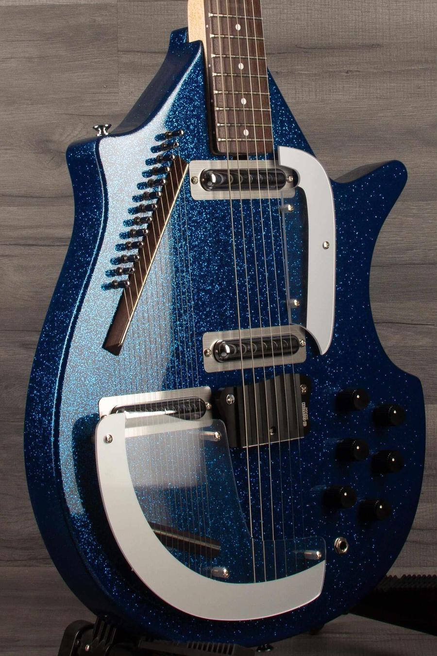Danelectro Large Sitar Blue metal flake - MusicStreet