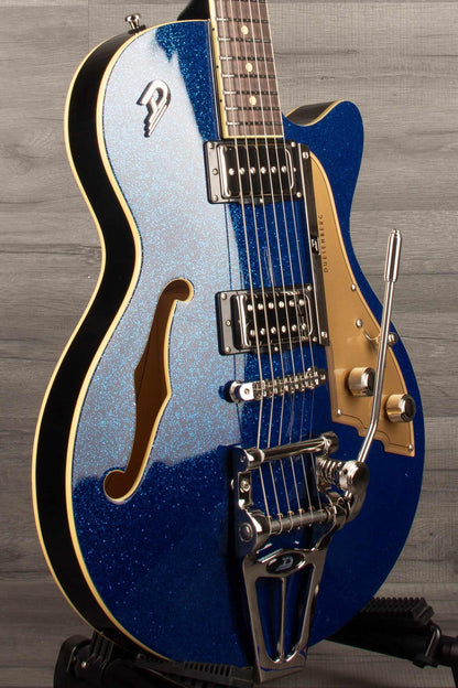 Duesenberg Starplayer Tv Electric Guitar In Blue Sparkle  With Hard Case
