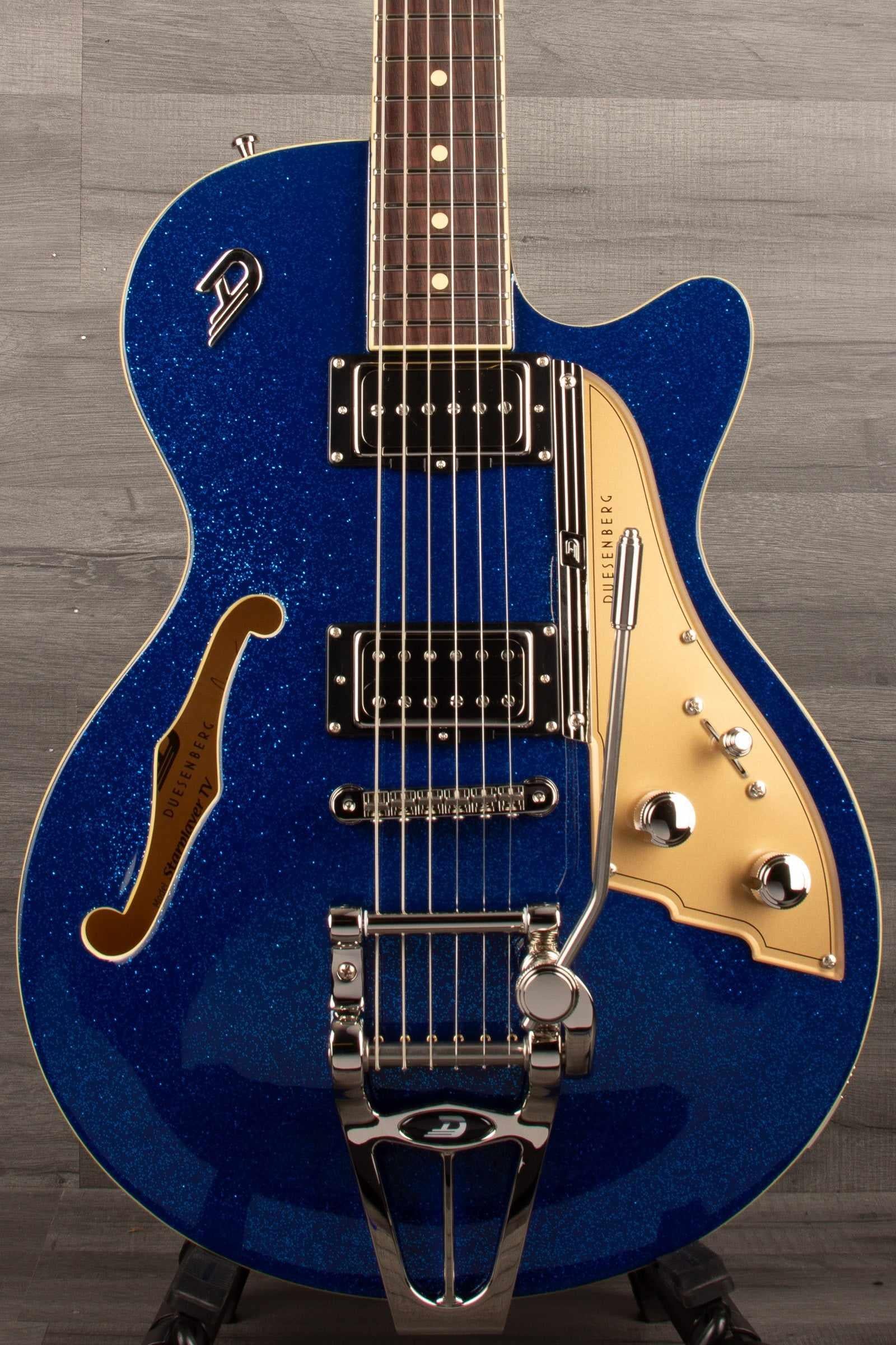 Duesenberg Starplayer Tv Electric Guitar In Blue Sparkle  With Hard Case