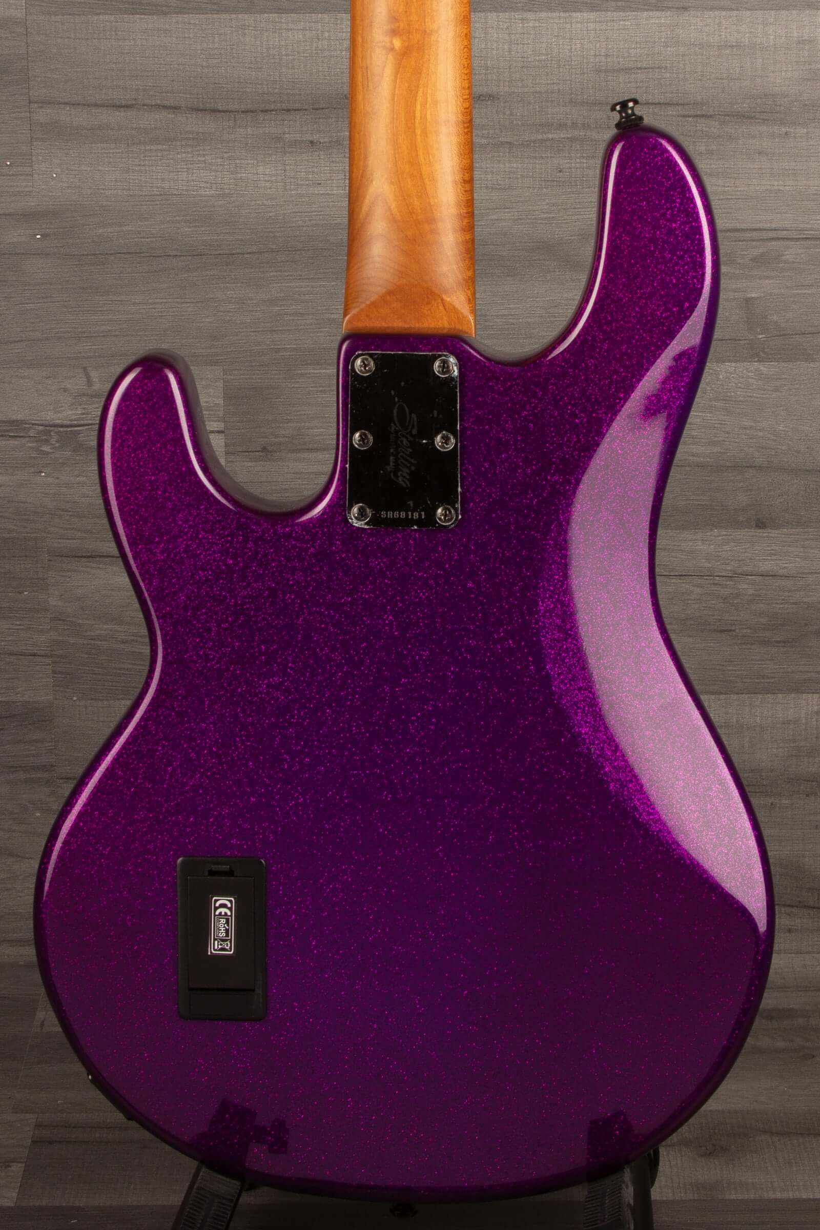 Sterling by Music Man Stingray Ray 34 Bass Guitar - Purple Sparkle