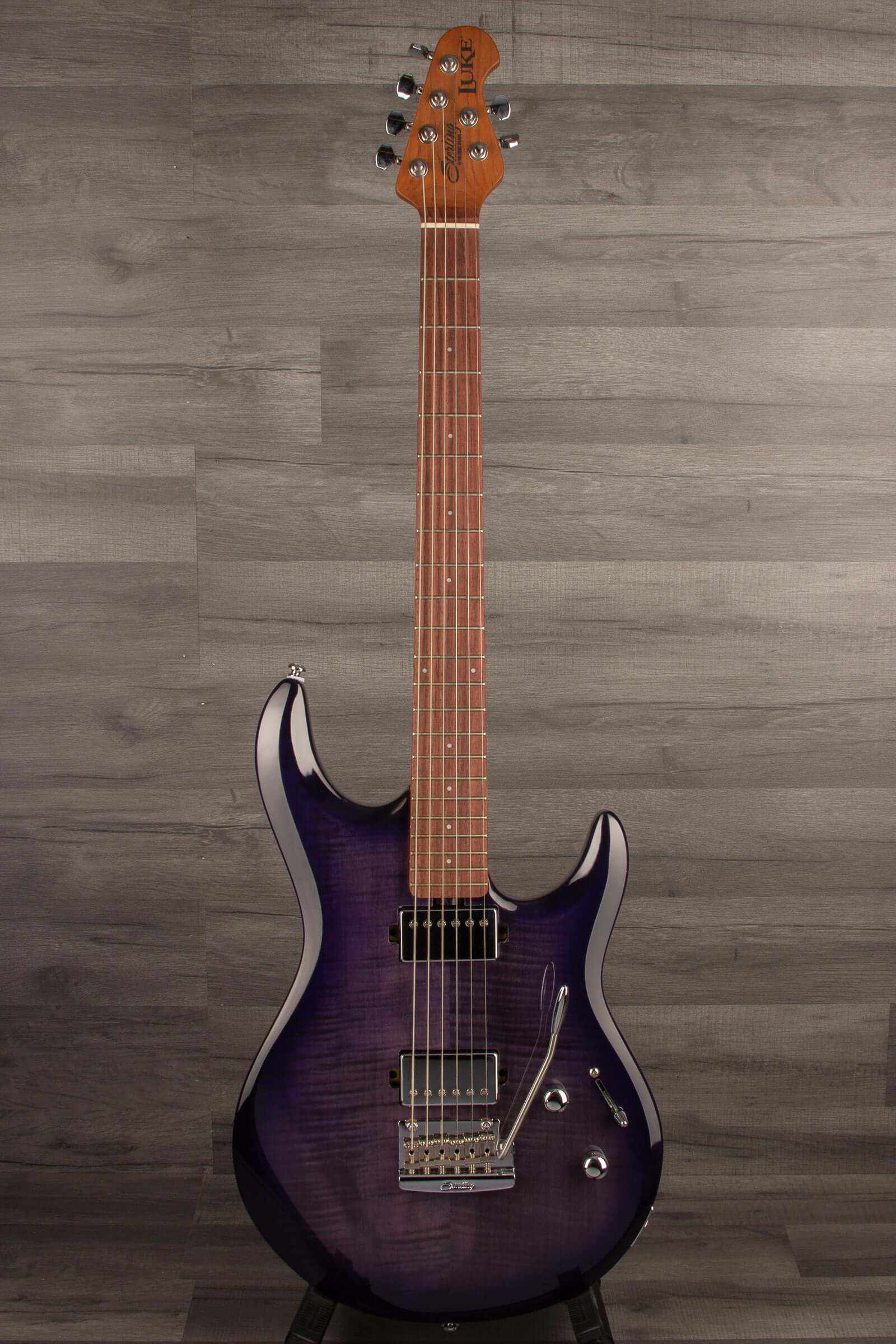 Sterling By MusicMan Luke - Flame top Blueberry Burst