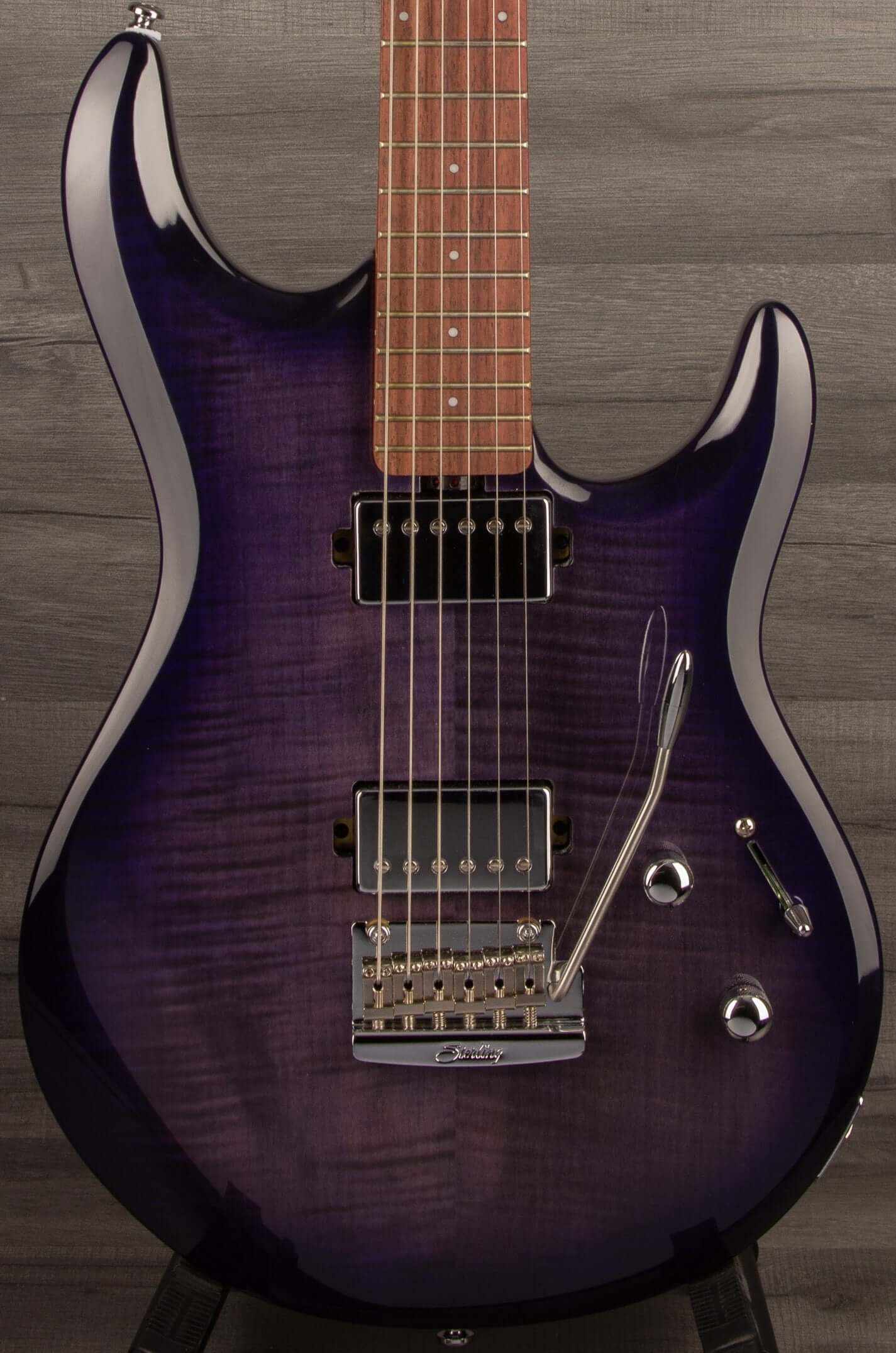 Sterling By MusicMan Luke - Flame top Blueberry Burst | MusicStreet