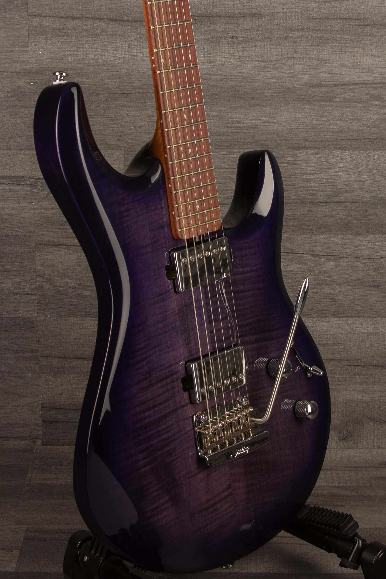 Sterling By MusicMan Luke - Flame top Blueberry Burst