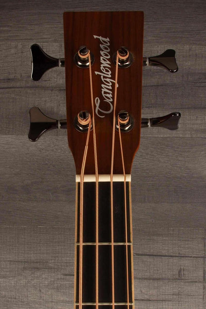 Tanglewood TRPROABBW Acoustic - Bass Guitar headstock featuring tuning pegs and logo.