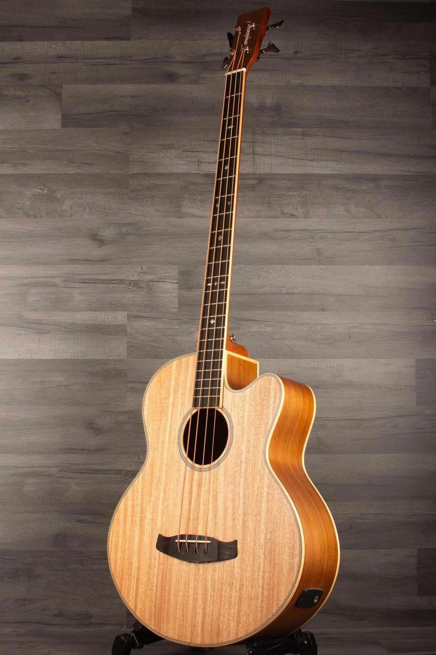 Tanglewood TRPROABBW Acoustic - Bass Guitar showcasing natural wood finish and unique design features.