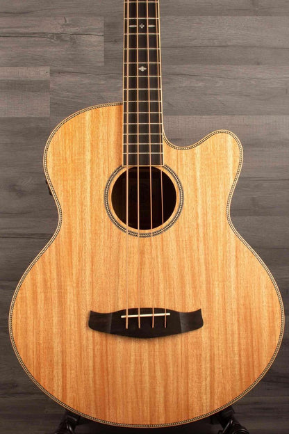 Tanglewood TRPROABBW Acoustic - Bass Guitar front view showcasing Australian Red Cedar top and Eboncore bridge.