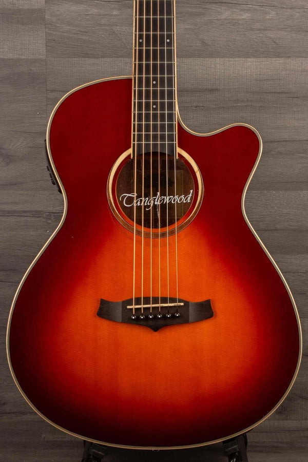 Tanglewood TW4CESB Winterleaf Super Folk Acoustic Guitar - Cherry Sunburst - MusicStreet