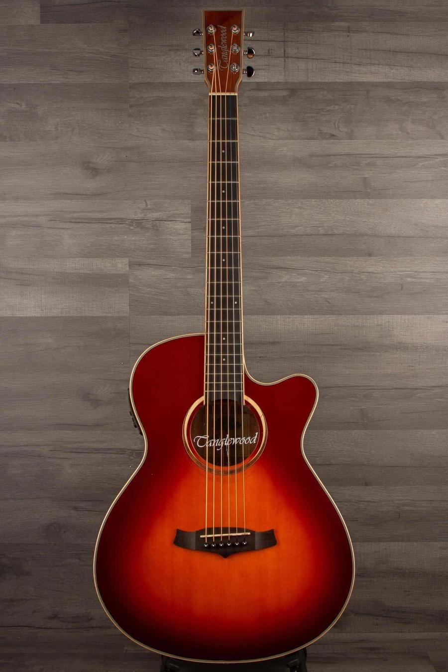 Tanglewood TW4CESB Winterleaf Super Folk Acoustic Guitar - Cherry Sunburst - MusicStreet