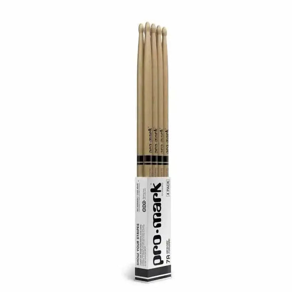 ProMark Classic Forward 7A Hickory Drumstick, Oval Wood Tip, 4-Pack - MusicStreet