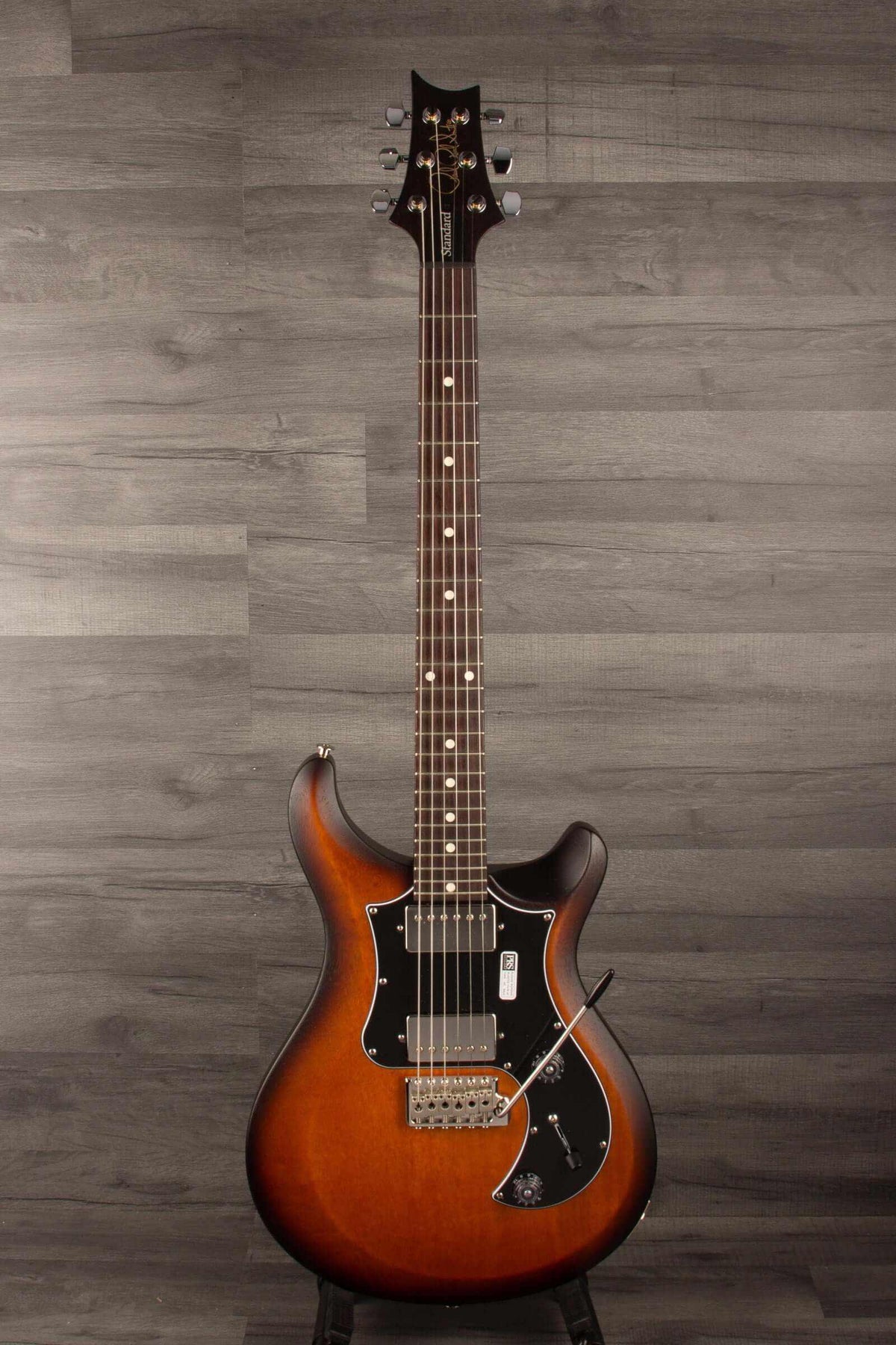 USED - PRS S2 Standard 24 Satin McCarty tobacco sun burst electric guitar on display.