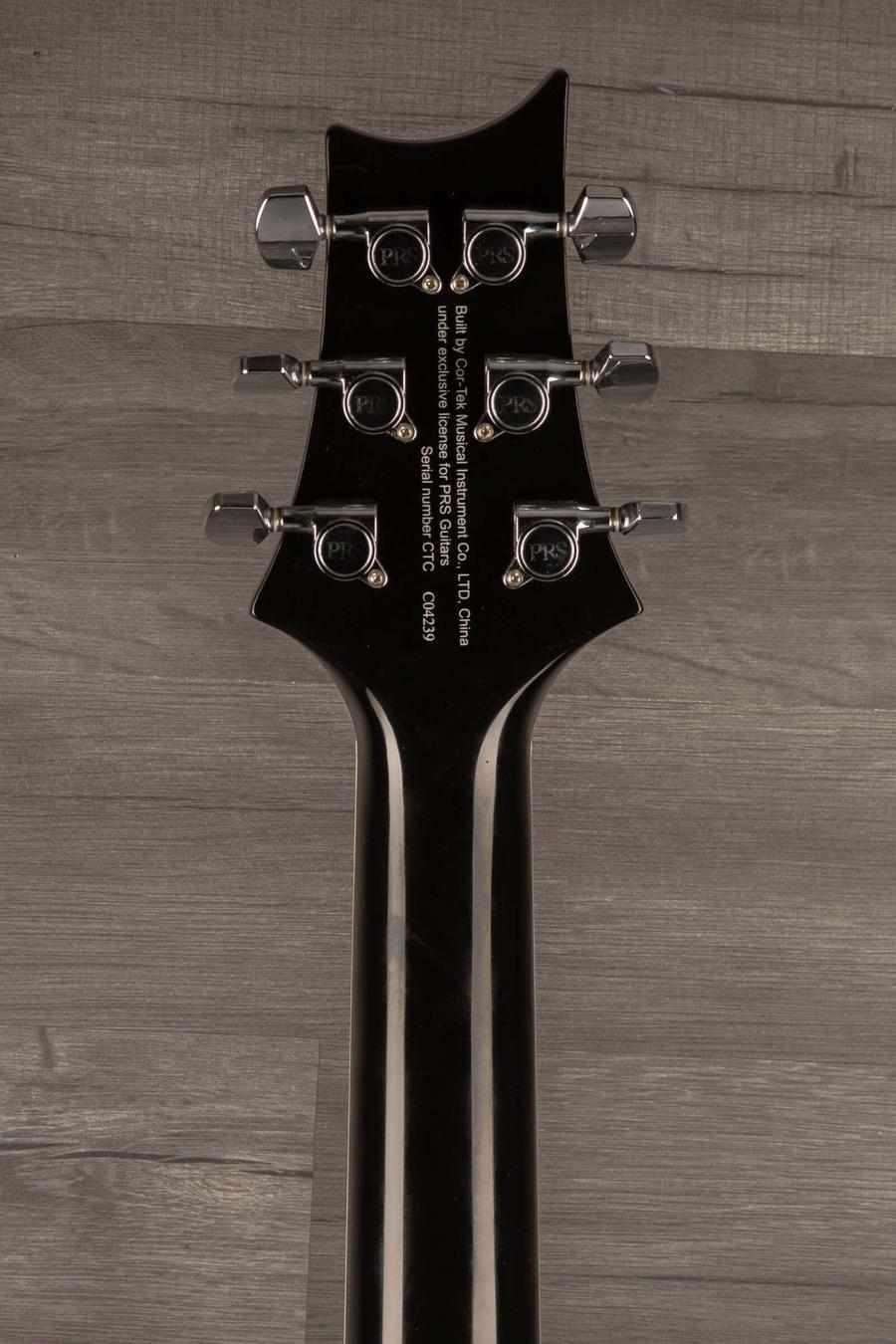 USED PRS SE Hollowbody II Electric Guitar - Tricolour Sunburst headstock showing tuning pegs and sleek design.