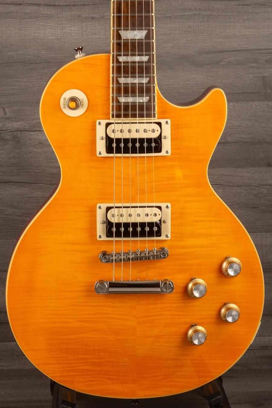 USED Epiphone Les Paul - Slash Signature in Appetite Burst, featuring mahogany body and original hardcase.