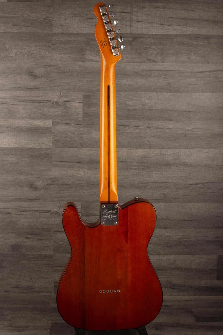 USED - Squier 40th Anniversary Telecaster vintage edition back view in Satin Mocha finish.