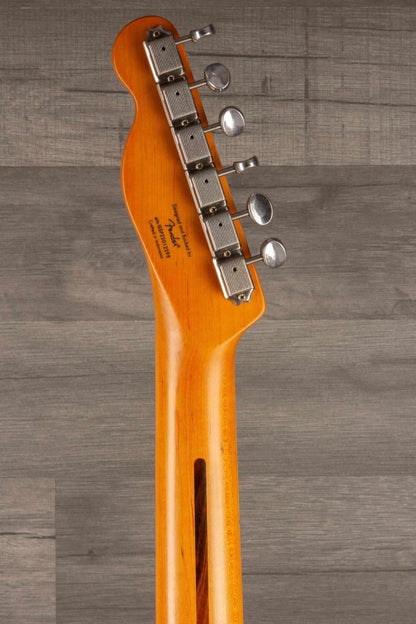 Squier 40th Anniversary Telecaster vintage edition guitar neck with tuning pegs, Satin Mocha finish.