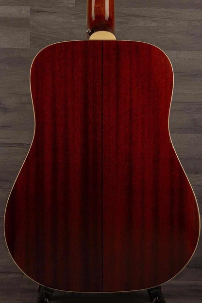 USED Epiphone DR-212 - Natural back view showcasing the mahogany body in excellent condition.