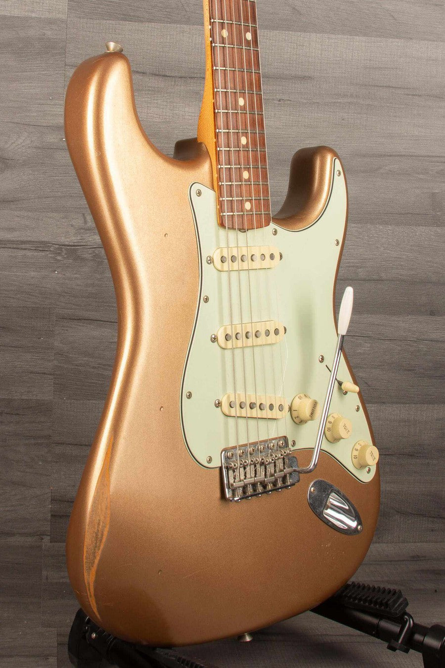 USED Fender Vintera Road Worn '60s Stratocaster Electric Guitar - Firemist Gold