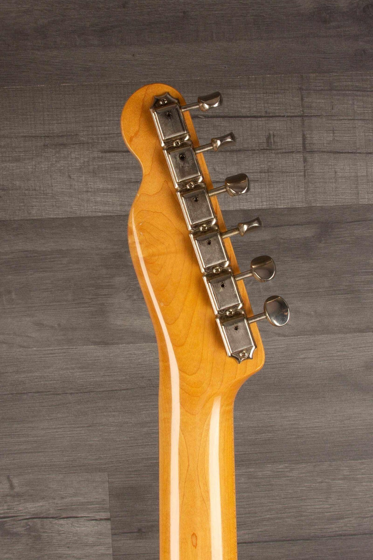 Fender Japanese Traditional II 51 Nocaster used guitar headstock with vintage tuners and natural wood finish