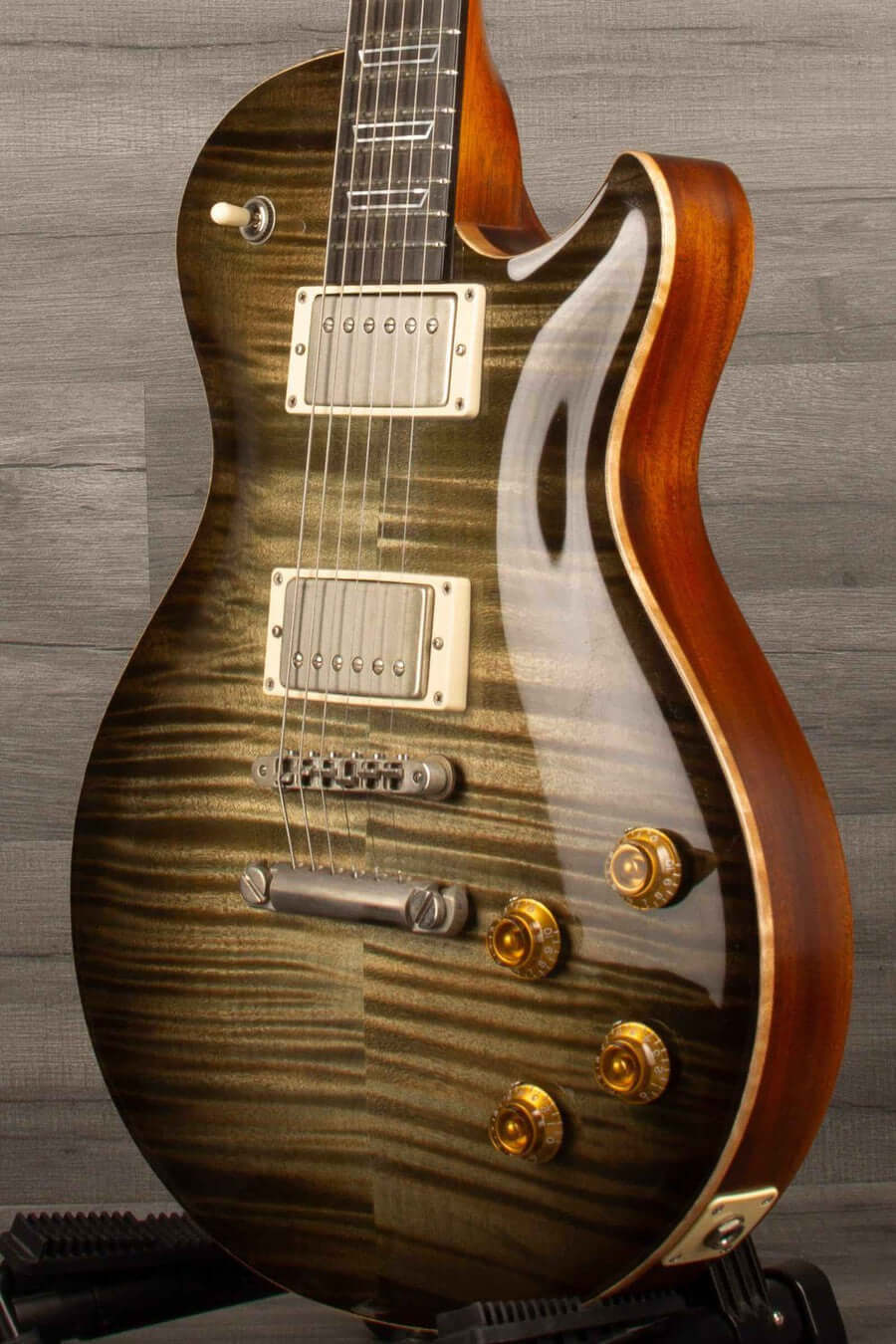 USED - Patrick James Eggle Macon Carved Top Electric Guitar - Forest Green Burst