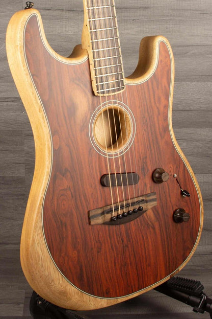 USED - Fender Limited Edition American Acoustasonic Stratocaster Exotic Cocobolo with White Limba Back & Neck