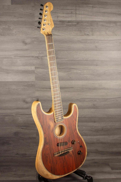 USED - Fender Limited Edition American Acoustasonic Stratocaster Exotic Cocobolo with White Limba Back & Neck
