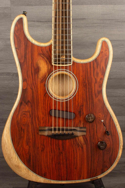 USED - Fender Limited Edition American Acoustasonic Stratocaster Exotic Cocobolo with White Limba Back & Neck