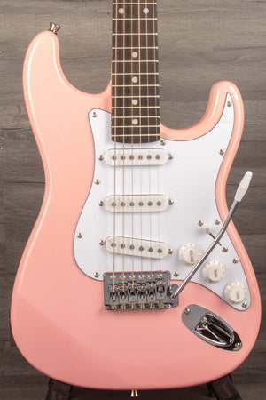 Aria STG Mini Electric Guitar - Pink - Set Up by MusicStreet