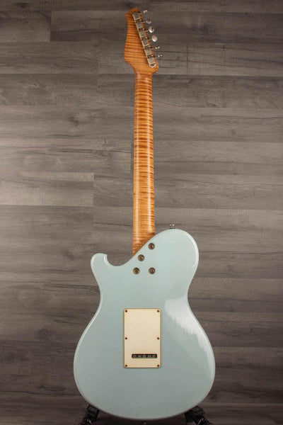 USED - Seth Baccus Shoreline HSS Electric Guitar, Daphne Blue Relic - 6-String back view showcasing its design and finish.