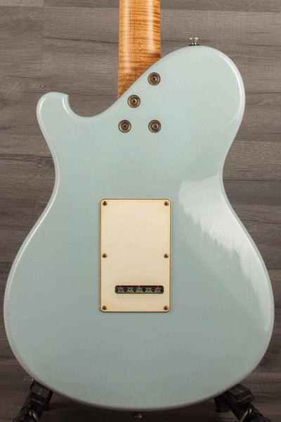 USED - Seth Baccus Shoreline HSS Electric Guitar, Daphne Blue Relic - 6-String back view showcasing finish and design details.