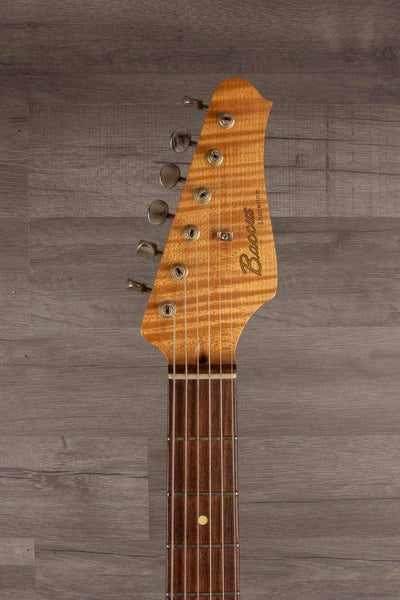 USED - Seth Baccus Shoreline HSS Electric Guitar, Daphne Blue Relic - 6-String headstock view