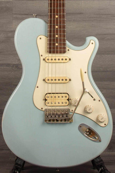 USED - Seth Baccus Shoreline HSS Electric Guitar, Daphne Blue Relic - 6-String close-up view
