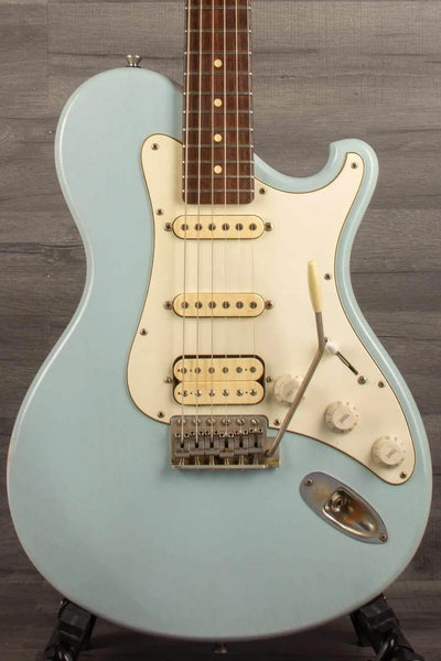 USED - Seth Baccus Shoreline HSS Electric Guitar, Daphne Blue Relic - 6-String close-up view