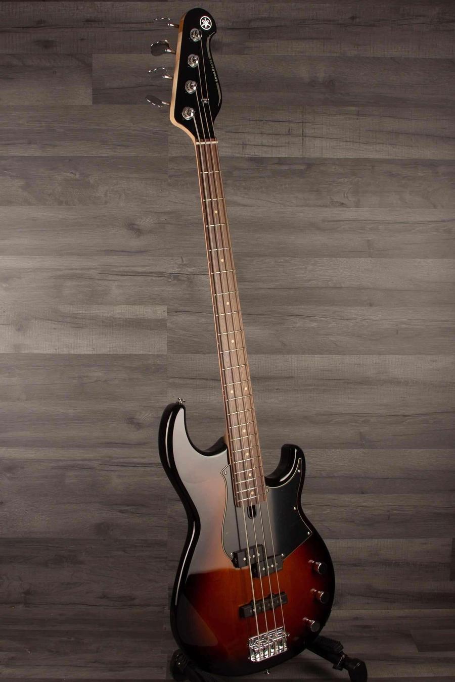 Yamaha BB434 Sunburst electric bass guitar featuring a solid alder body and rosewood fingerboard.