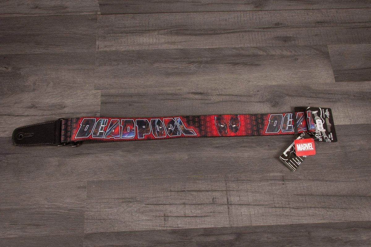 Buckle Down Deadpool Logo (Face Close Up) Guitar Strap
