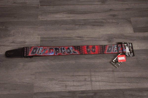 Buckle Down Deadpool Logo (Face Close Up) Guitar Strap