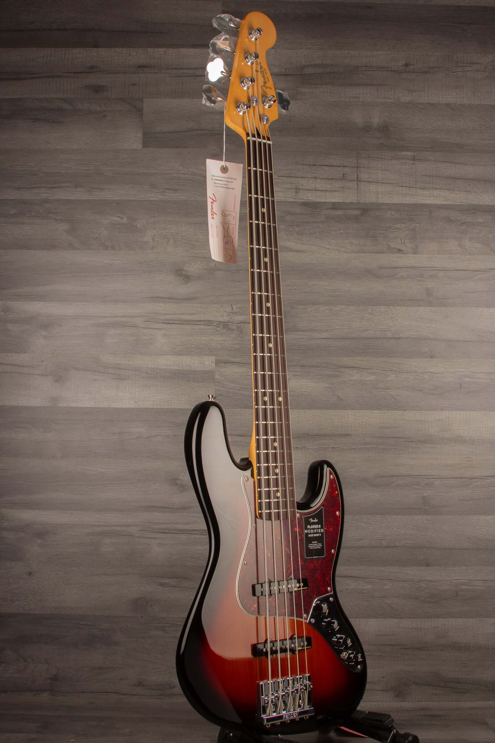 Fender Player II Modified Active Jazz Bass® V, Rosewood Fingerboard, 3 Tone Sunburst
