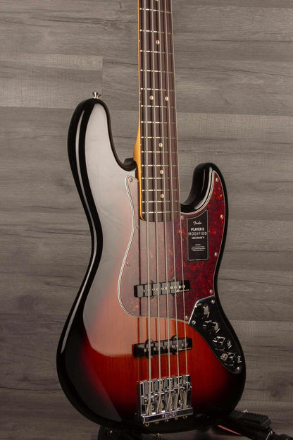 Fender Player II Modified Active Jazz Bass® V, Rosewood Fingerboard, 3 Tone Sunburst