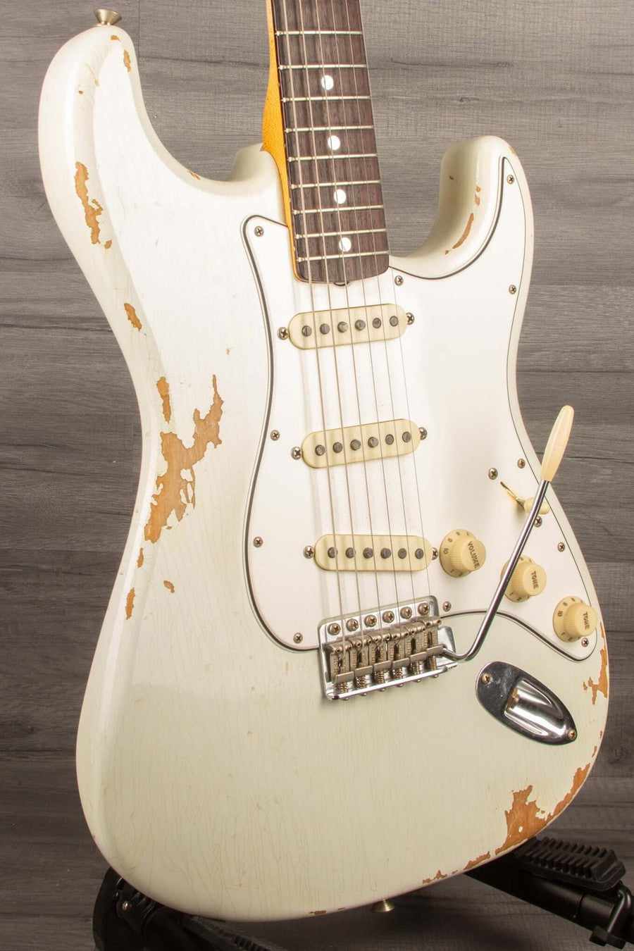 USED Fender Custom Shop '64 Stratocaster Heavy Relic Electric Guitar - Olympic White S#R97881