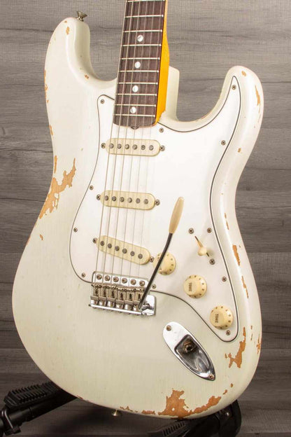 USED Fender Custom Shop '64 Stratocaster Heavy Relic Electric Guitar - Olympic White S#R97881
