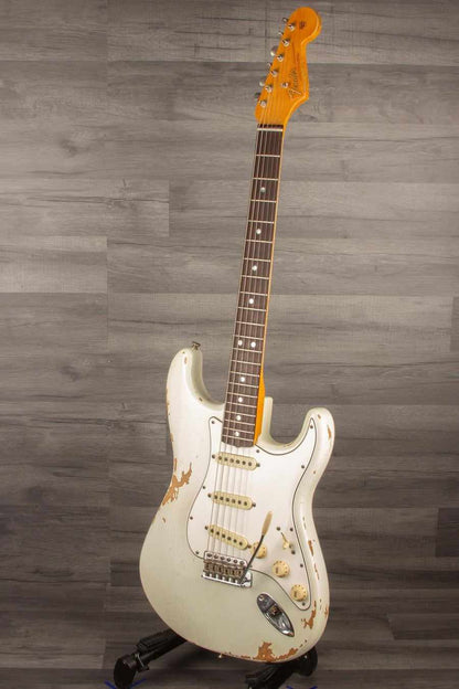 USED Fender Custom Shop '64 Stratocaster Heavy Relic Electric Guitar - Olympic White S#R97881