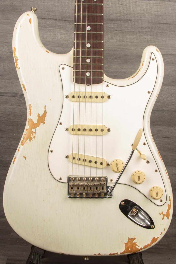 USED Fender Custom Shop '64 Stratocaster Heavy Relic Electric Guitar - Olympic White S#R97881