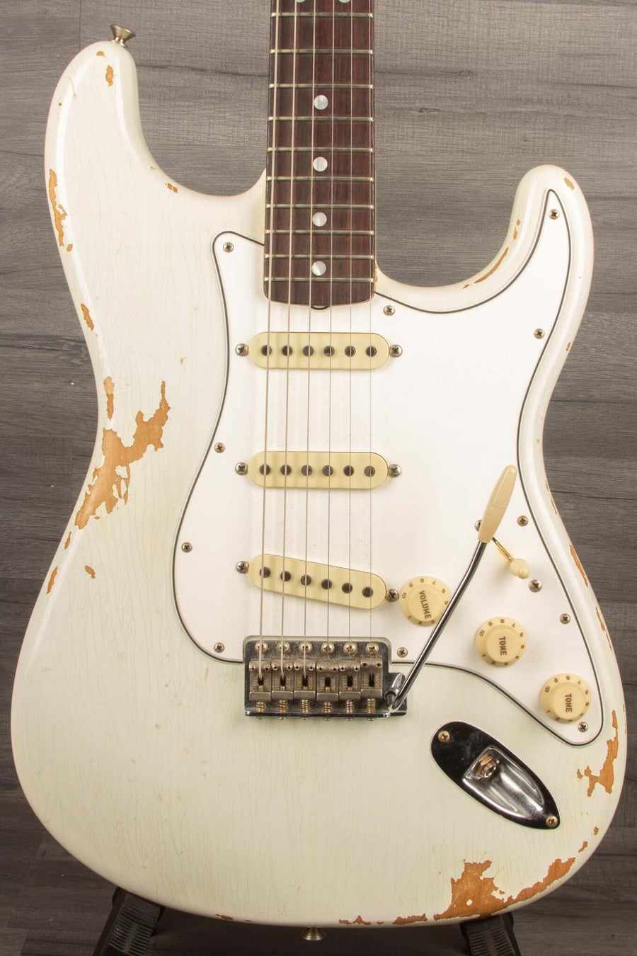 USED Fender Custom Shop '64 Stratocaster Heavy Relic Electric Guitar - Olympic White S#R97881