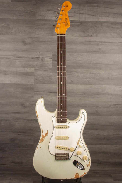 USED Fender Custom Shop '64 Stratocaster Heavy Relic Electric Guitar - Olympic White S#R97881