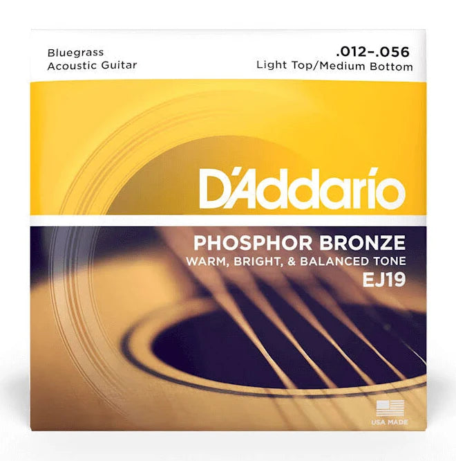 D'Addario EJ19 Phosphor Bronze Acoustic Guitar Strings 12-56 Bluegrass