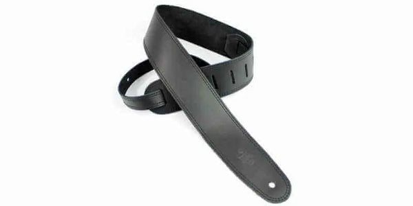 DSL SGE25-15-1 2.5″ Single Ply Guitar Strap - Black/Black Stitch