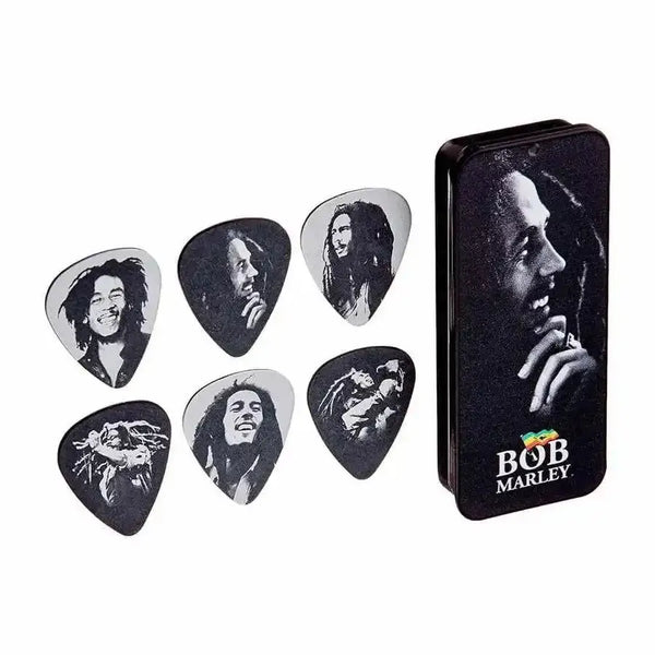 Dunlop – Bob Marley – Silver Portrait Pick Tin – 6 Picks – Heavy - MusicStreet